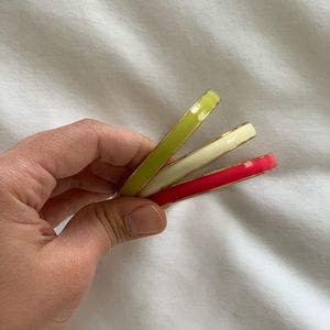 J. Crew Bangle Set of 3 - Green, Ivory, Coral